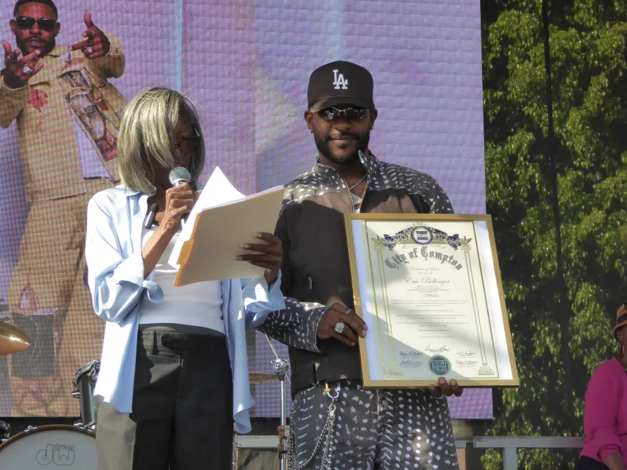 Compton Mayor Emma Sharif and Eric Bellinger: Photo Credit, Ricky Richardson