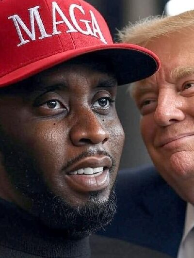 Sean Diddy Combs (wearing MAGA cap) and Donald Trump - via GrokAI