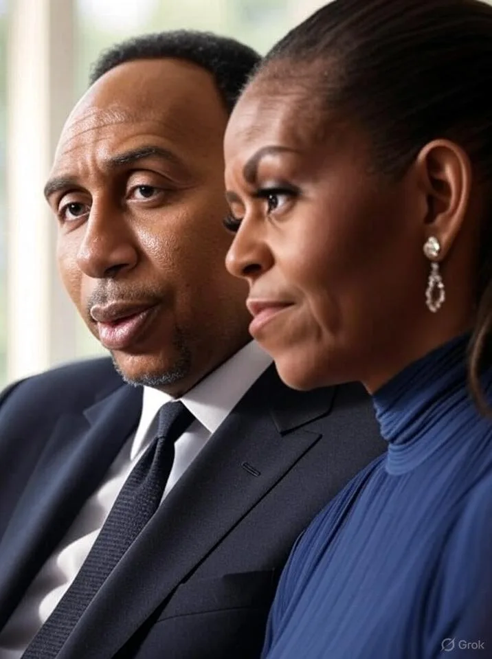 Stephen A. Smith and Michelle Obama - via GrokAI