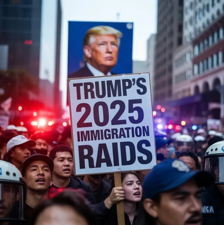 Trump's 2025 Immigration protests in Los Angeles - via eurAI