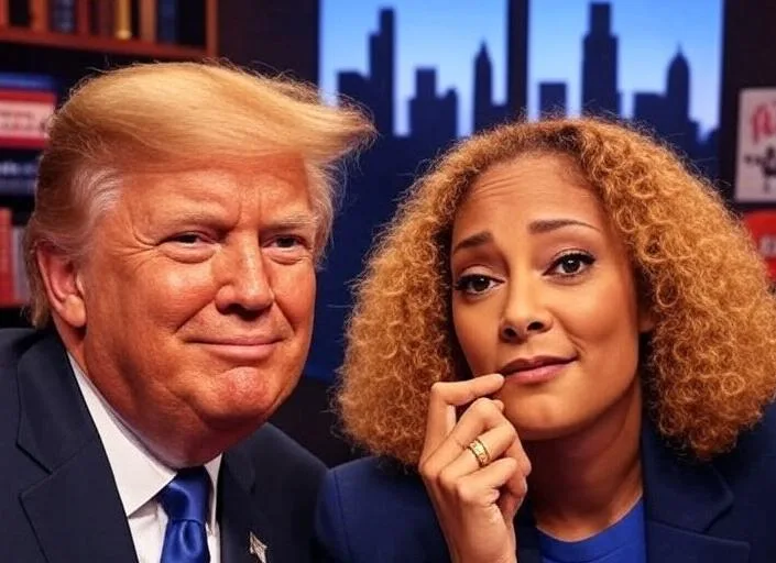 Donald Trump and Amanda Seales - via GrokAI