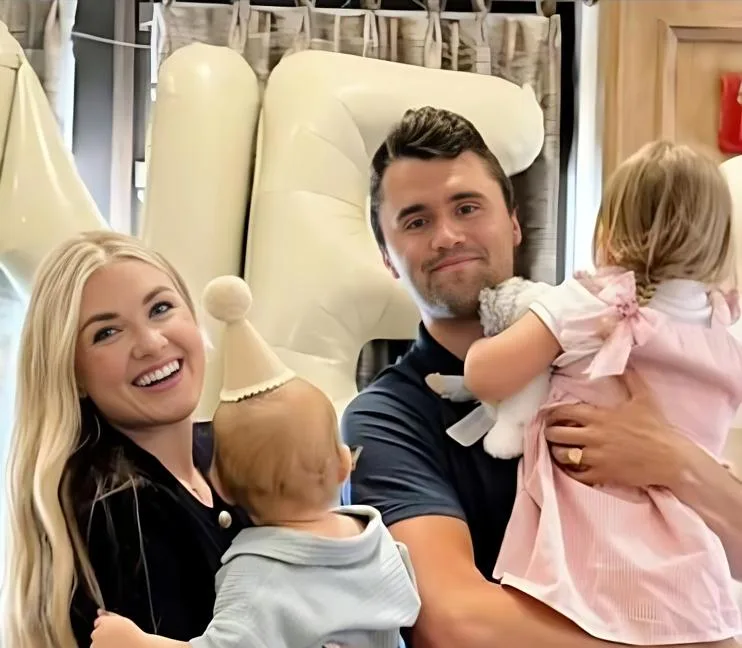 Erika Kirk and Charlie Kirk and kids - screenshot