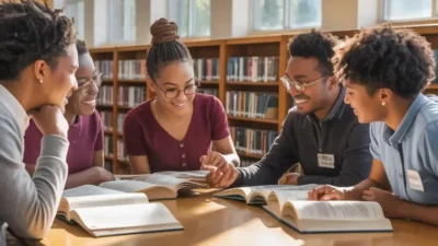 African American High School Students in study session - via eurAI