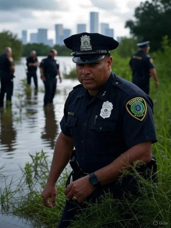 Houston Police Search Bayou - via GrokAI