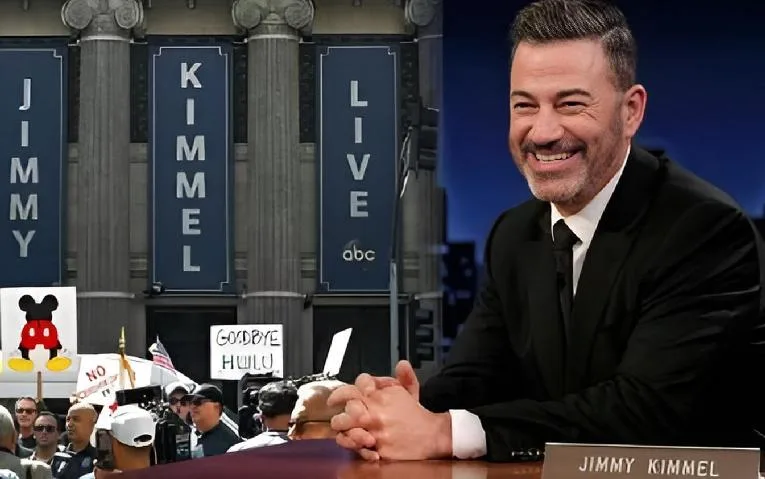 Jimmy Kimmel at his show desk - screenshot