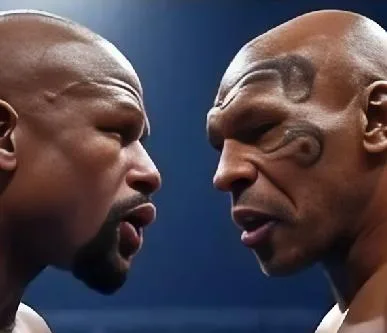 Floyd Mayweather and Mike Tyson - via GrokAI