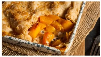 Peach Cobbler stock photo