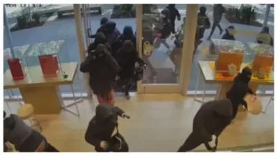nearly 25 suspects ransacking San Ramon jewelry store in $1 million heist