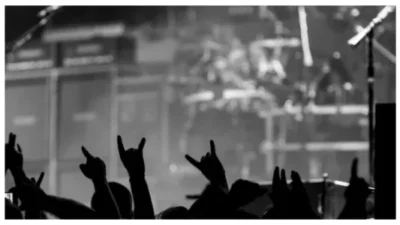 Fans rock out/rock concert