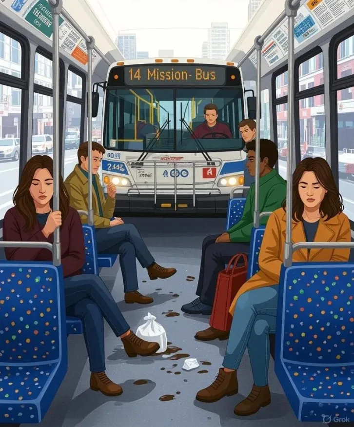 San Francisco 'Poop Bus' (Inside) - via GrokAI3