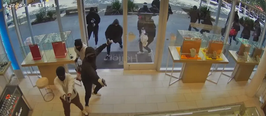 nearly 25 suspects ransacking San Ramon jewelry store in $1 million heist
