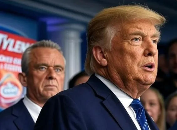 Trump and RFK jr (in bgrd) - Tylenol warning for pregnant women - via GrokAI