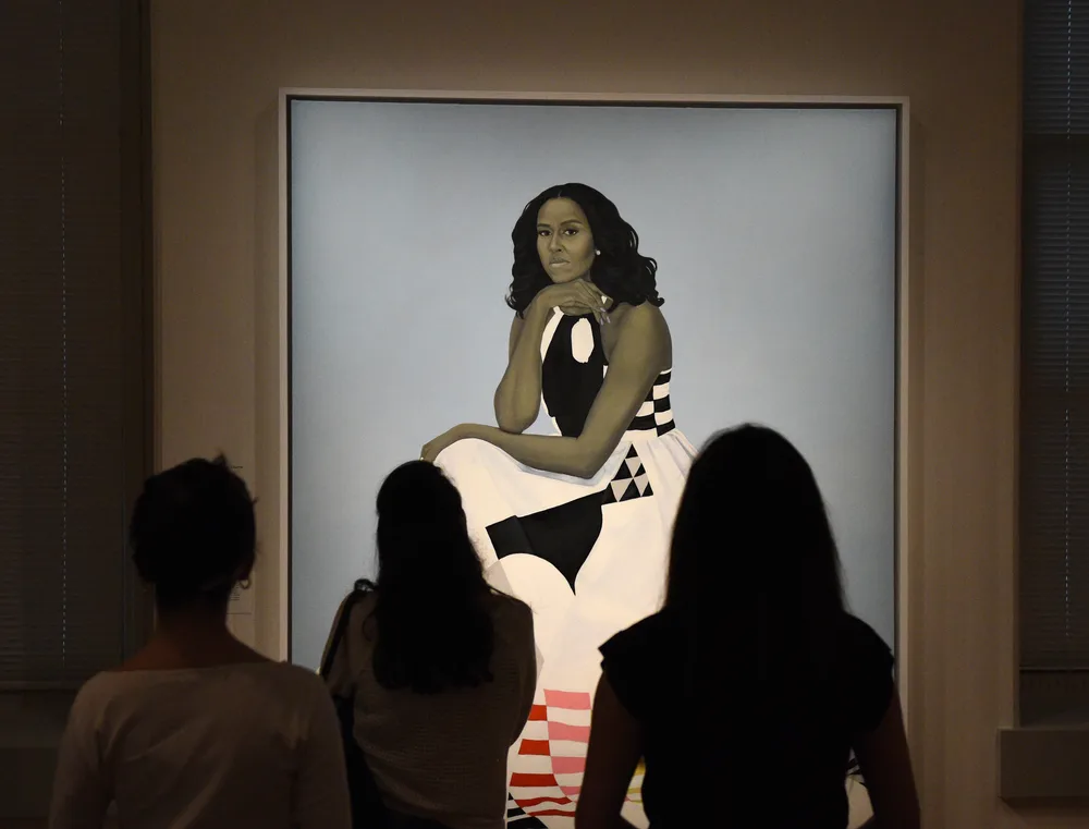 portrait of Michelle Obama by Amy Sherald