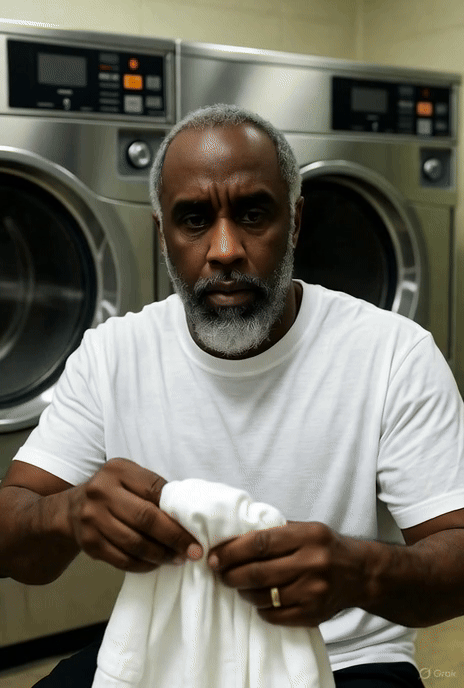 Diddy doing laundry in prison - via GrokAI and EZgif.com