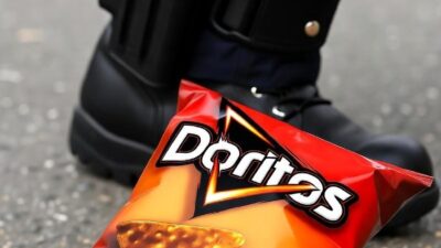 Doritos , gun in boot - via GrokAI