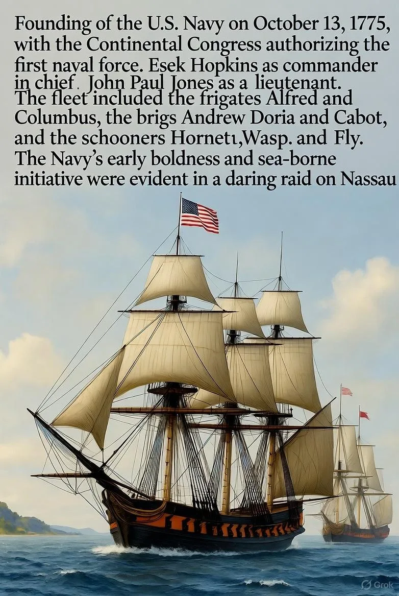 Founding of US Navy - via GrokAI