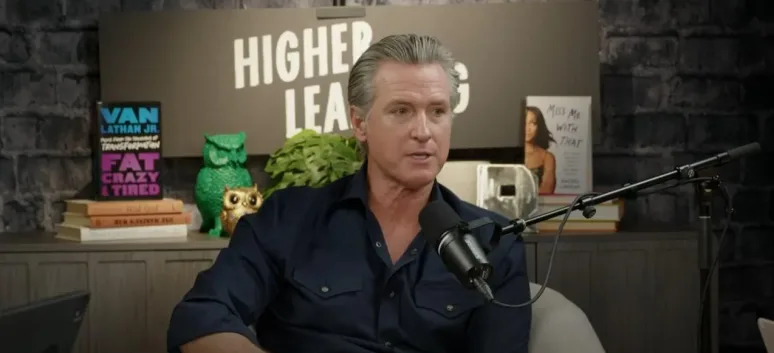 Gavin Newsom on Higher Learning podcast - screenshot