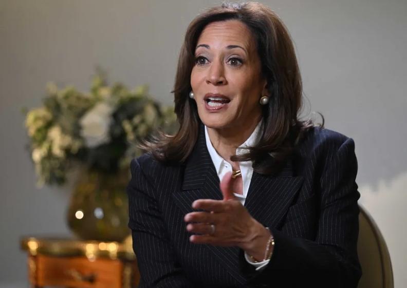 Kamala Harris speaking with Laura Kuenssberg - screenshot