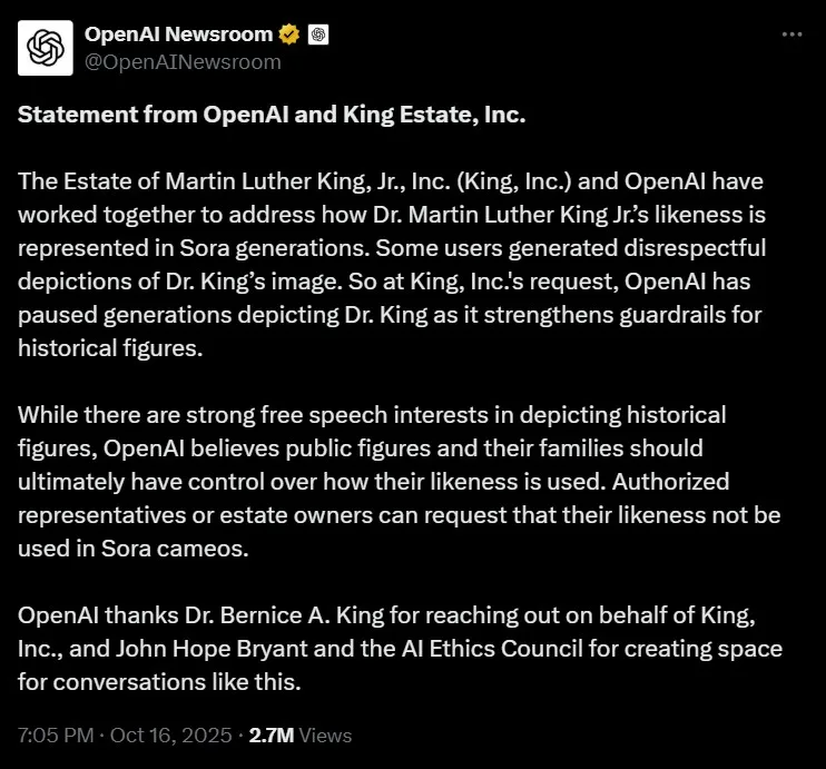 King estate responds to SORA