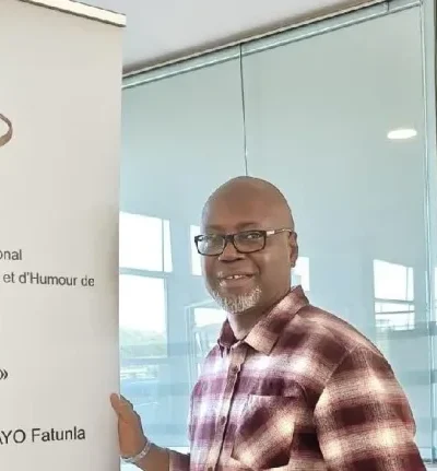 TAYO with his exhibit at Limoges Airport