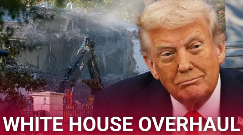 Trump and White House Ballroom construction - Tearing down East Wing