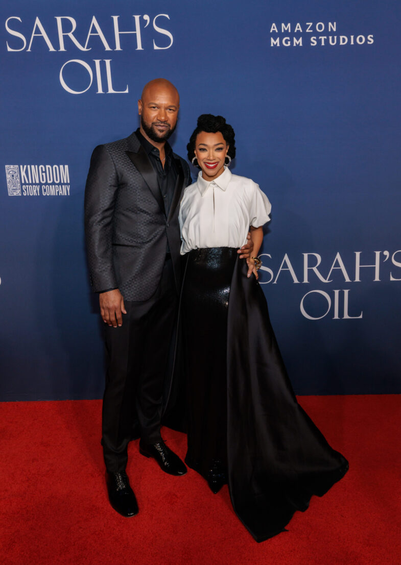 Sonequa Martin-Green and Kenric Green pose together on the red carpet at the premiere of &ldquo;Sarah&rsquo;s Oil.&rdquo;