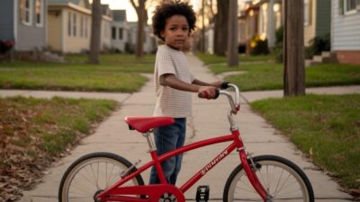 Young boy with bike - via eurAI