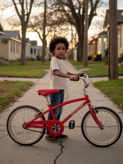 Young boy with bike - via eurAI