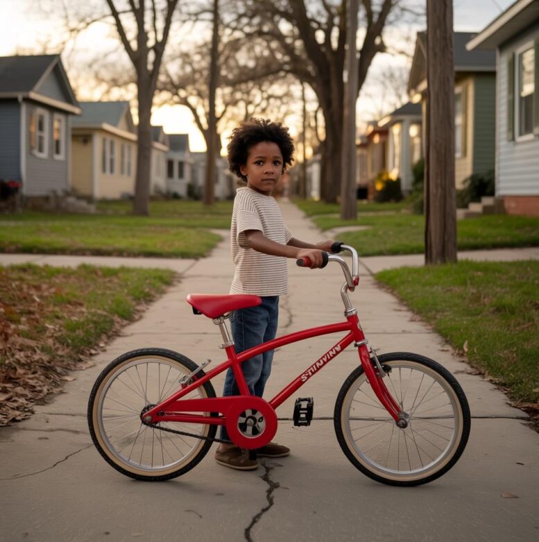 Young boy with bike - via eurAI