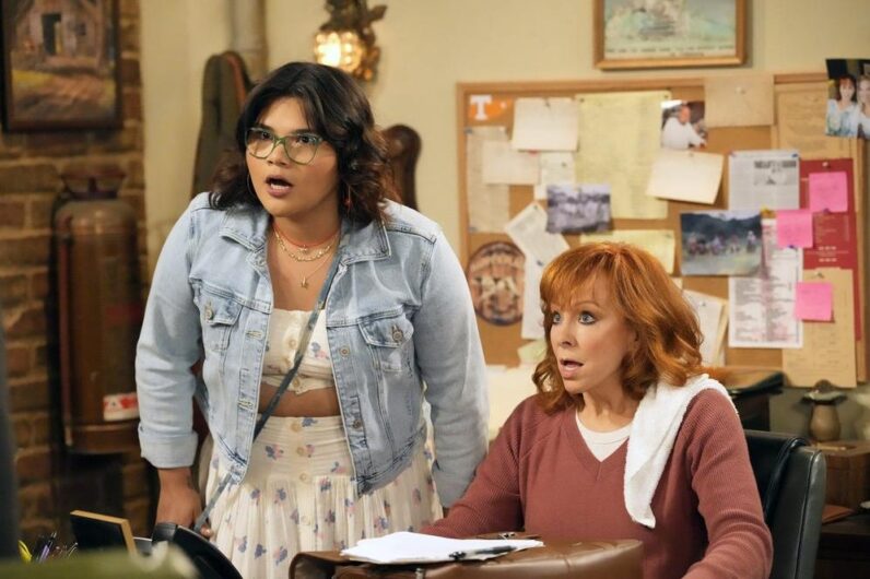Belissa Escobedo and Reba McEntire in a scene from 'Happy's Place' - via NBC