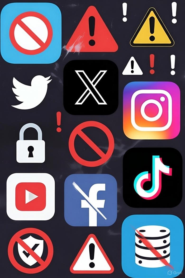 Collage of social media icons - via GrokAI
