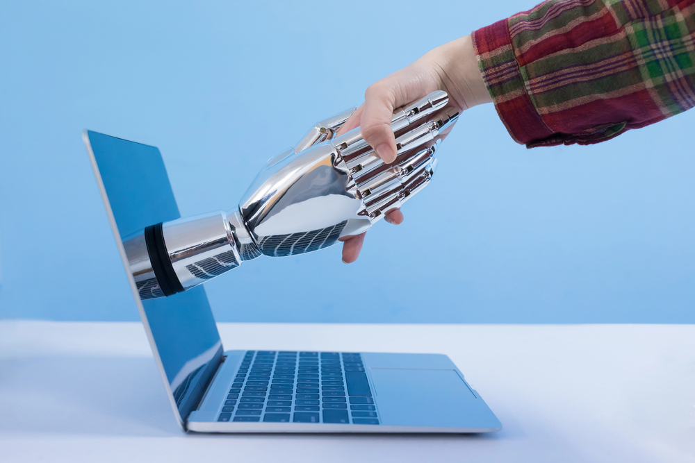 Shake with robot hand