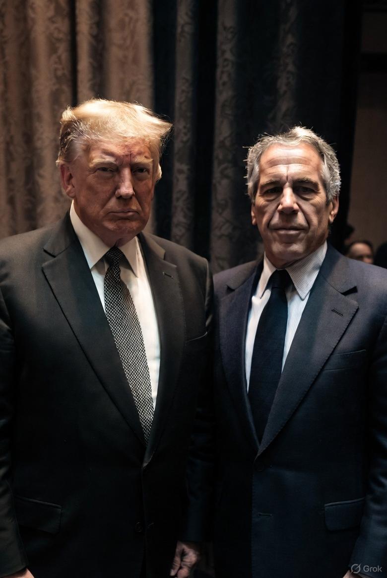 Donald Trump and Jeffrey Epstein - via GrokAI