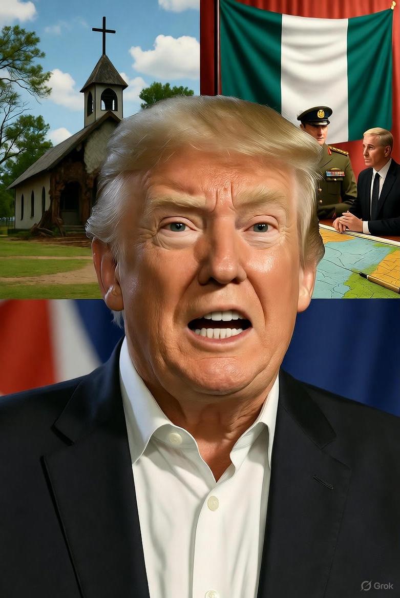Donald Trump raging over Nigeria and Christian killings by Muslim radicals - via GrokAI