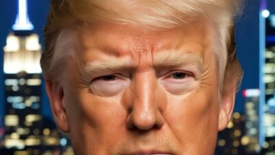 Donald Trump (with Empire State Bldg in bgrd) - via GrokAI