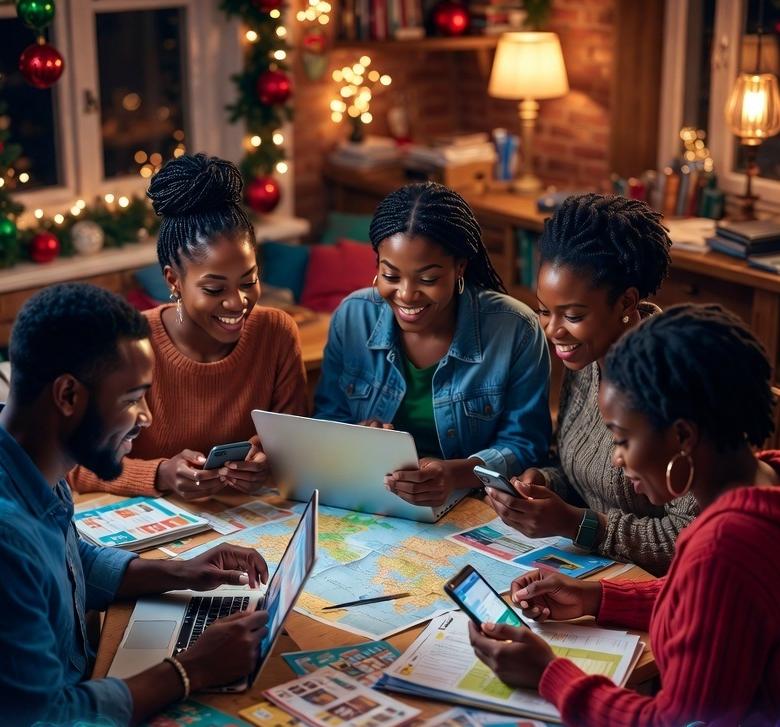 Family shopping online and planning to travel - via GrokA