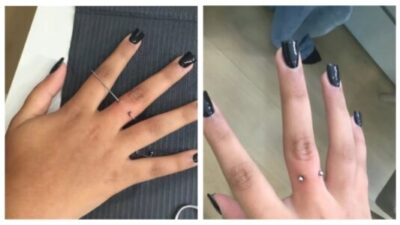 North West FINGER piercings