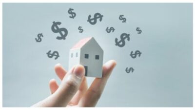 House model on human hands with dollar icon