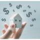 House model on human hands with dollar icon