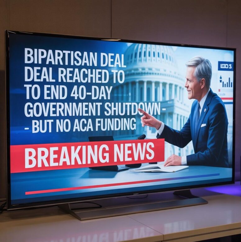 News Anchor with update on deal to end Govt Shudown - via eurAI