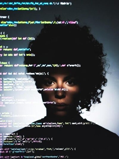 Representation of Black women facing online data and AI threats. - via GrokAI