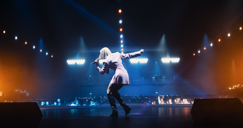 Pop Music Artist Performing a Hit Song on Stage