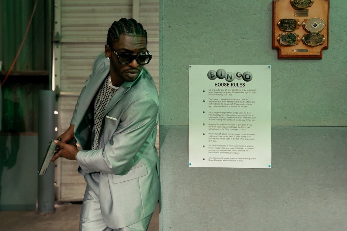 Jay Will as Tyson Mitchell during filming of Tulsa King Season 3