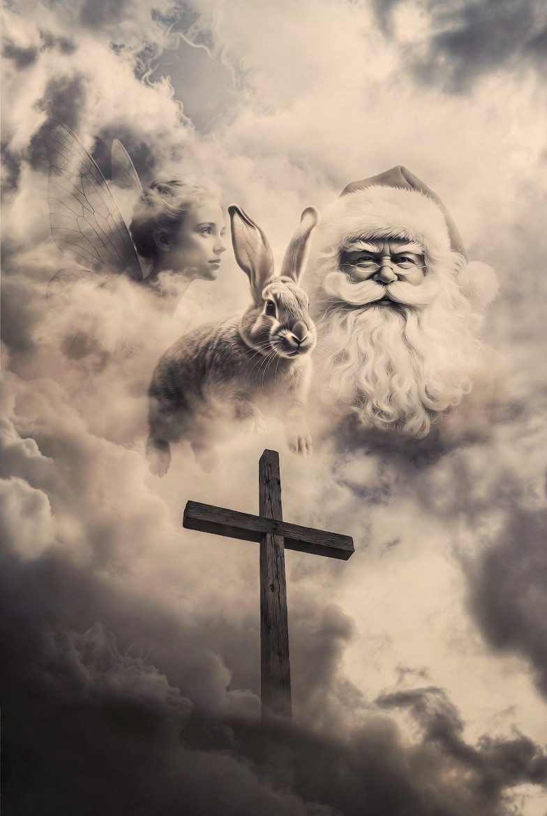The Tooth Fairy. the Easter Bunny, and Santa Claus (Via Grok AI)