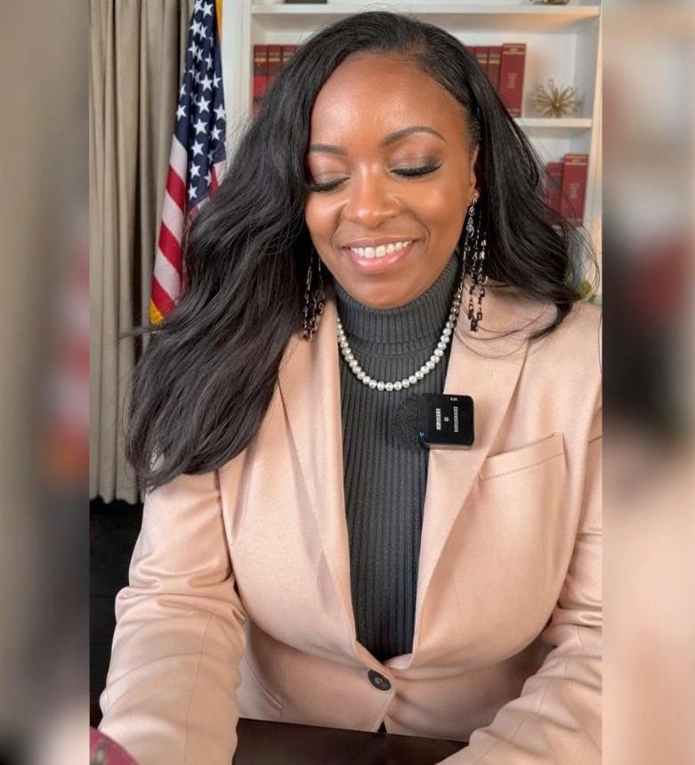 Jasmine Crockett (smiling) - screenshot