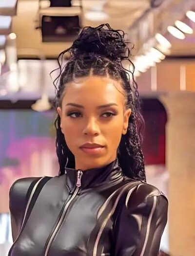 Model wears Perry White designs from the EFDI Gala
