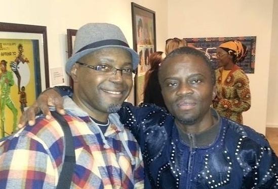 Tayo Fatunla and Ghariokwu Lemi at Saatchi gallery London Lemi exhibited his Fela Kuti album covers