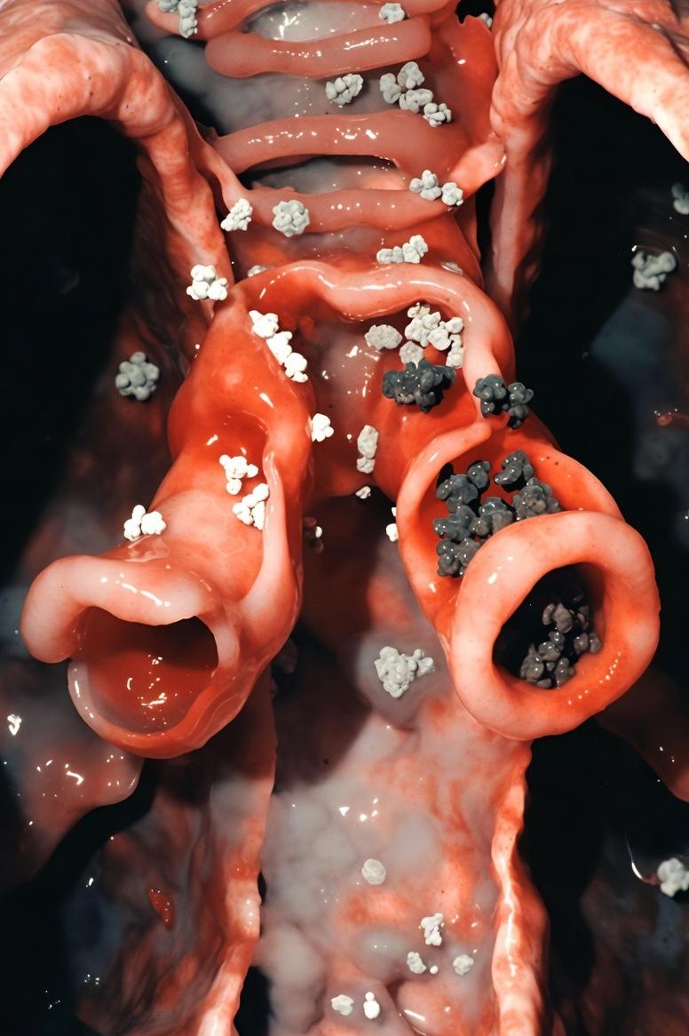 A close-up of human airways inflamed by oxidative stress - via eurAI