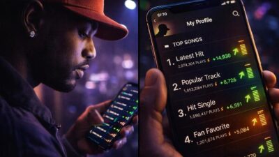 Artist watches songs climb charts live - via eurAI