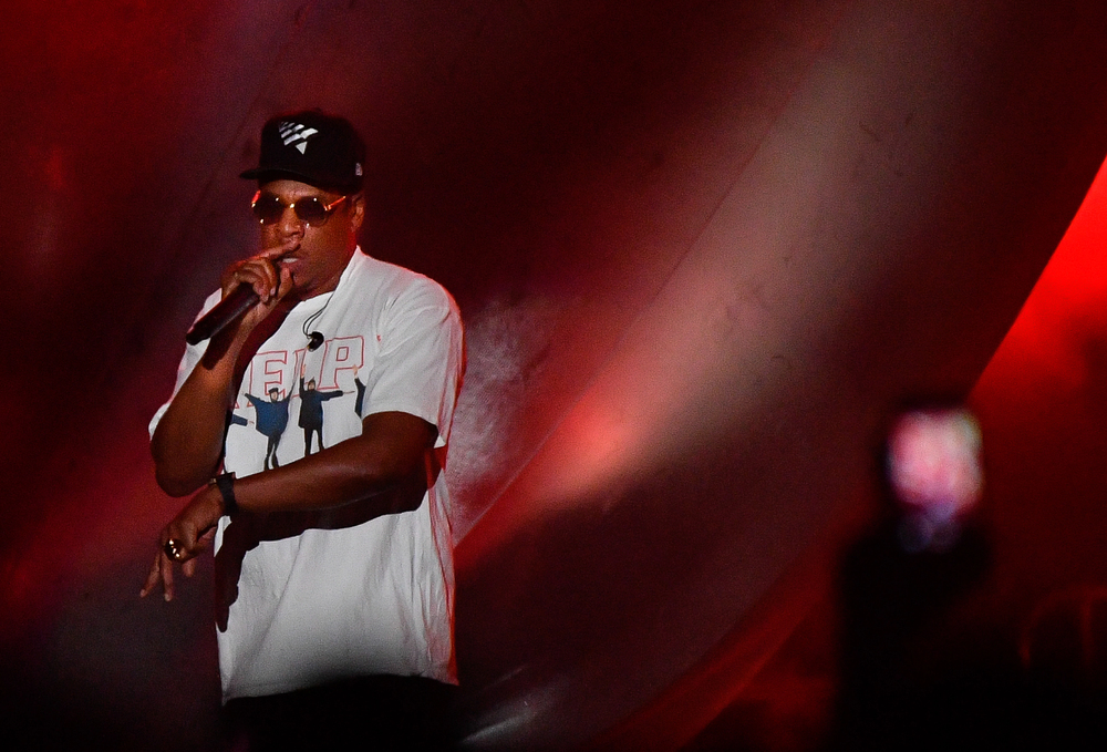 Jay Z performs live on stage